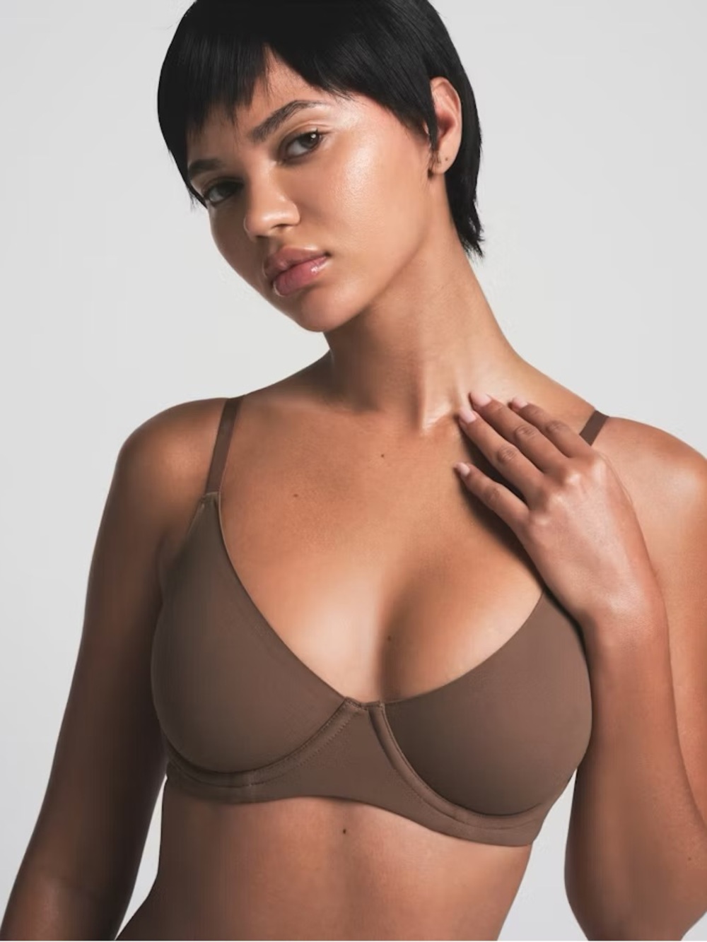 SKIMS Unlined Demi Bra - Brown